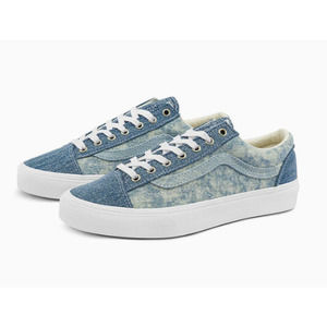 Vans Jean Denim Acid Wash Old Skool Blue Skateboarding Shoes | Women's Size 7